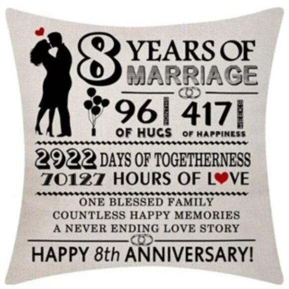 Wedding Anniversary Throw Pillow Cover 18x18 Inch - NIP - Picture 3 of 7